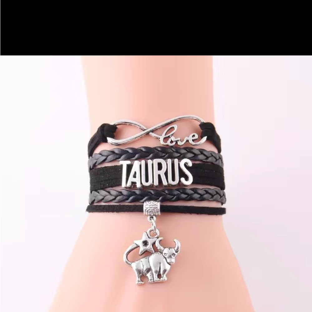 Taurus Zodiac Sign Leather Bracelet